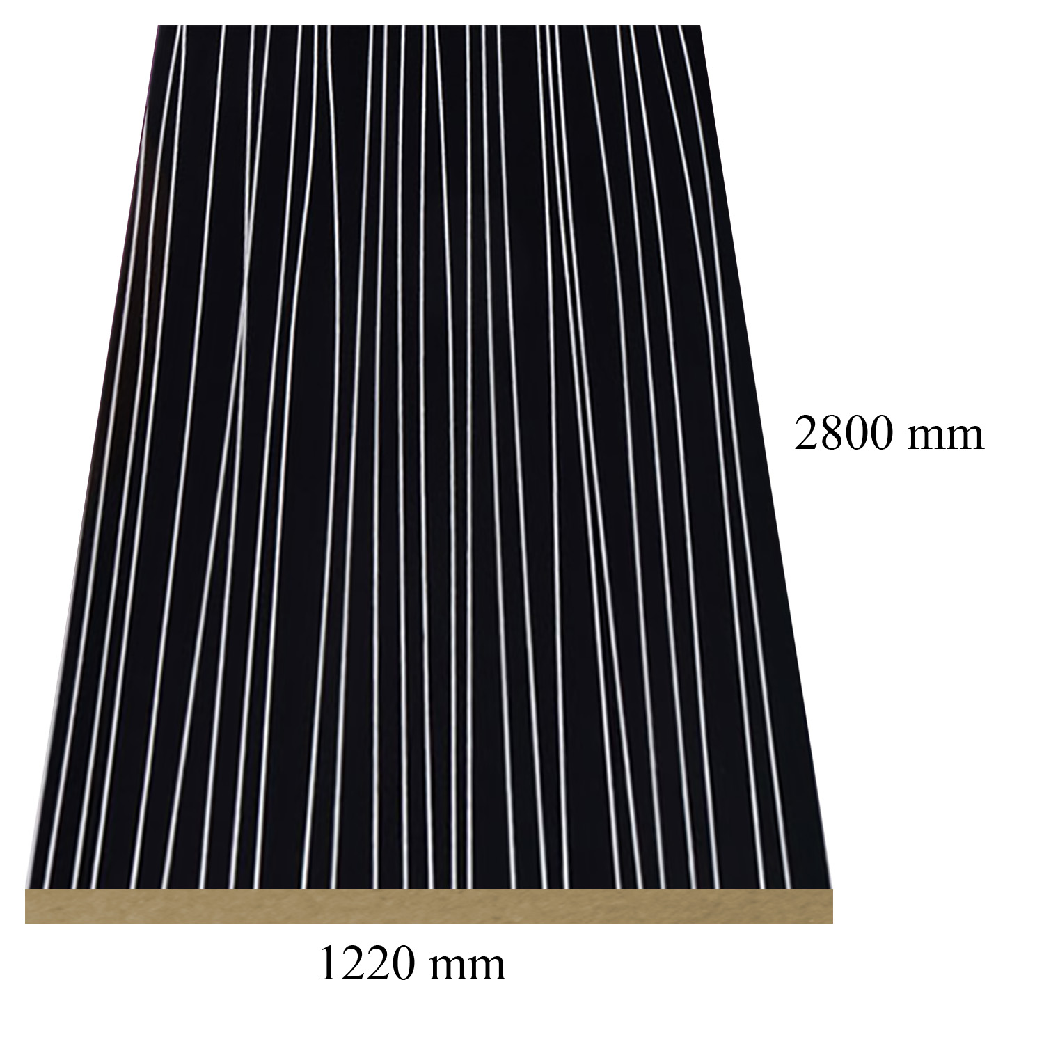 2 — 6150 Stripe Black high gloss - PVC coated 18 mm MDF