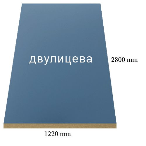 Double-sided 2847 super matte Aegean Blue- PVC coated 18 mm MDF