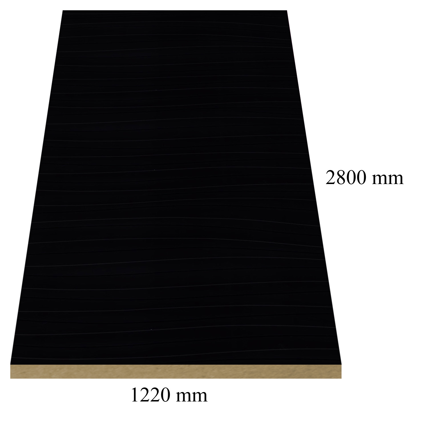 475 /968 Black wave gloss - PVC coated 18 mm MDF